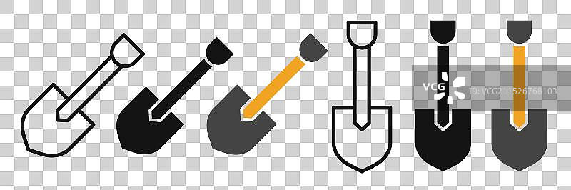 铲子细线图标集图片素材