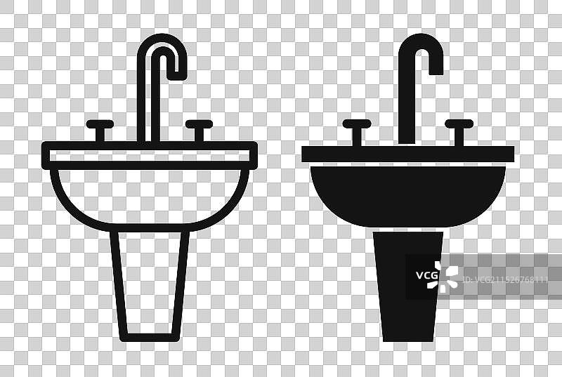 水槽单元细线图标集图片素材