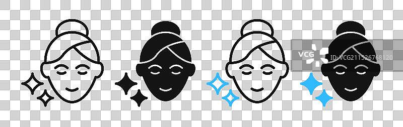 细线护肤图标集图片素材