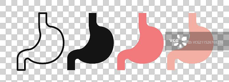 胃部细线图标集图片素材