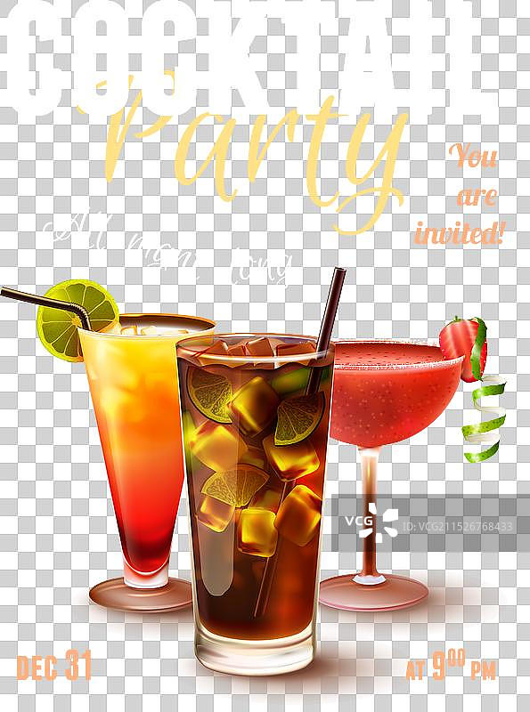 鸡尾酒派对海报图片素材