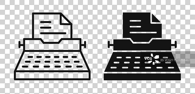 打字机细线图标集图片素材