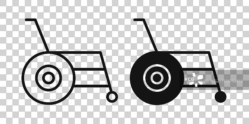 轮椅细线图标集图片素材