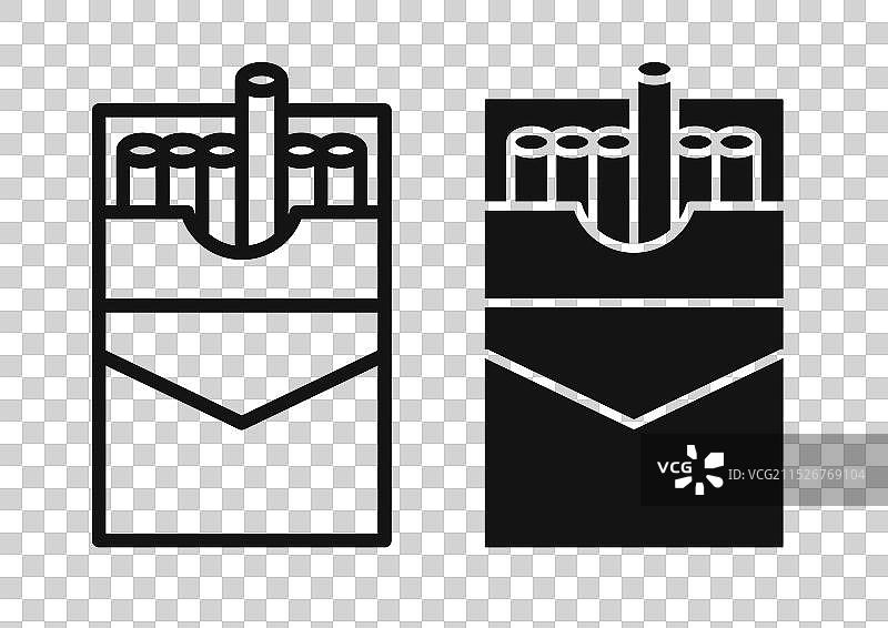 香烟盒细线条图标集图片素材