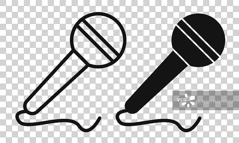 麦克风细线图标集图片素材