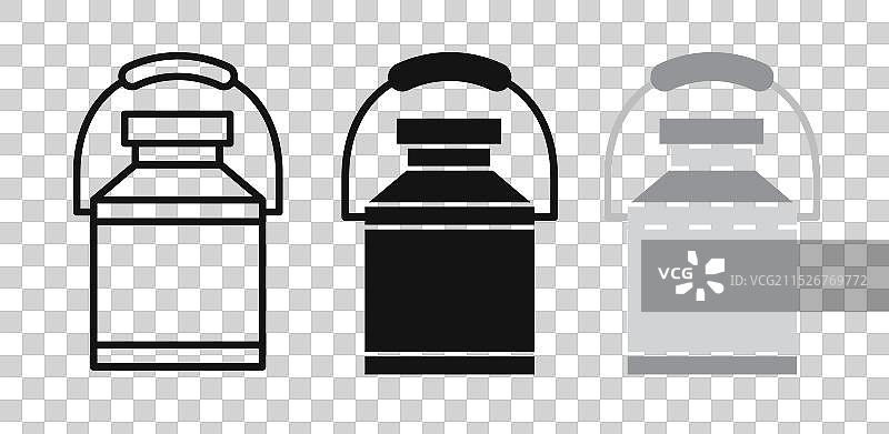 牛奶罐细线图标集图片素材