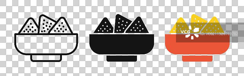 玉米片细线图标合集图片素材