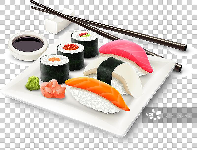 逼真寿司组合图片素材