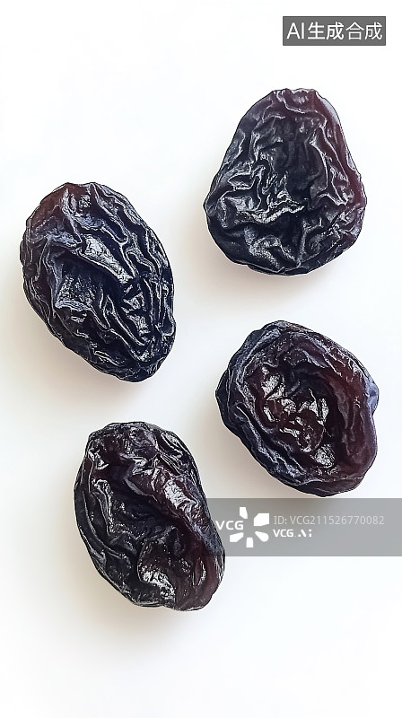 【AI数字艺术】黑色干梅子特写图片素材