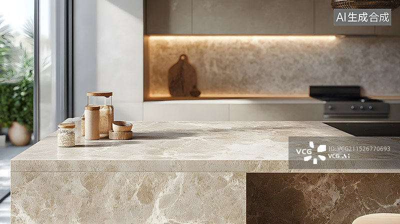 【AI数字艺术】现代开放式厨房图片素材