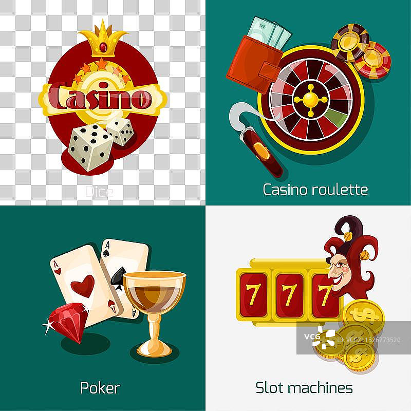 赌场概念集图片素材