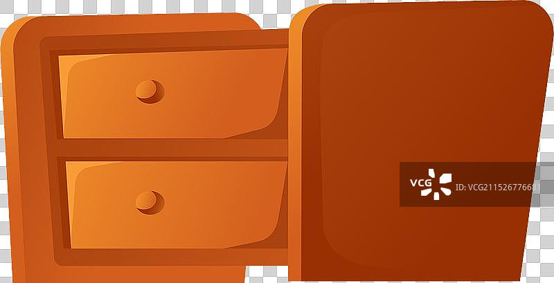 卡通抽屉柜图标：木制卧室家具图片素材