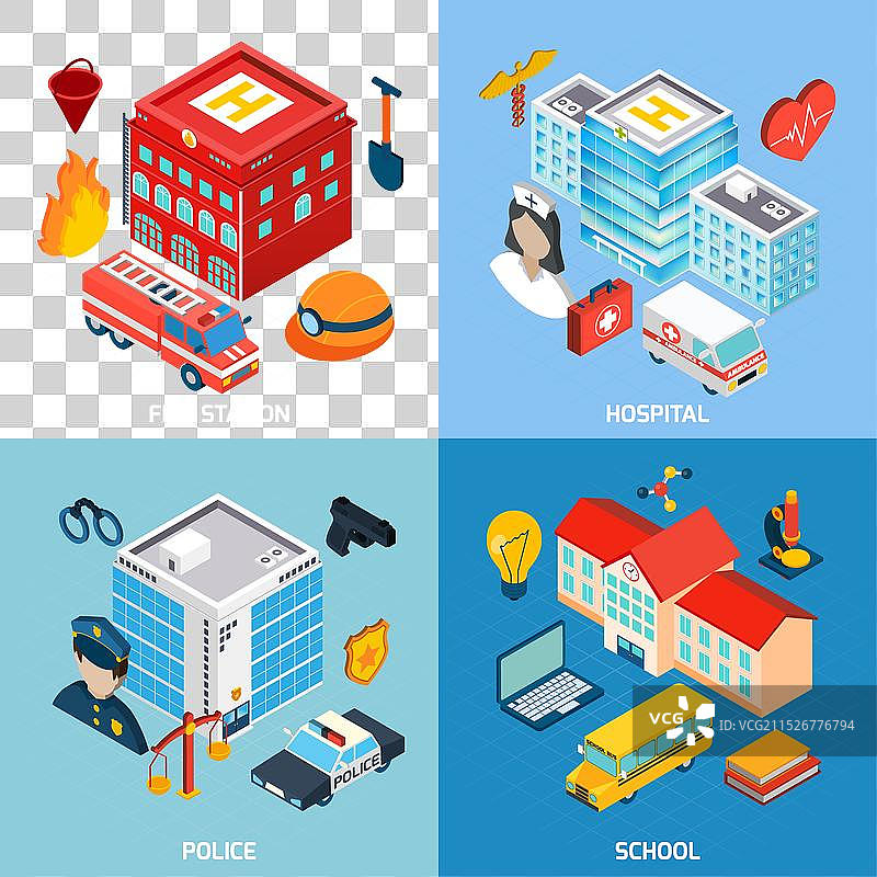 市政建筑合集图片素材