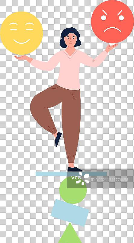 情绪平衡概念：女性掌控精神和谐图片素材