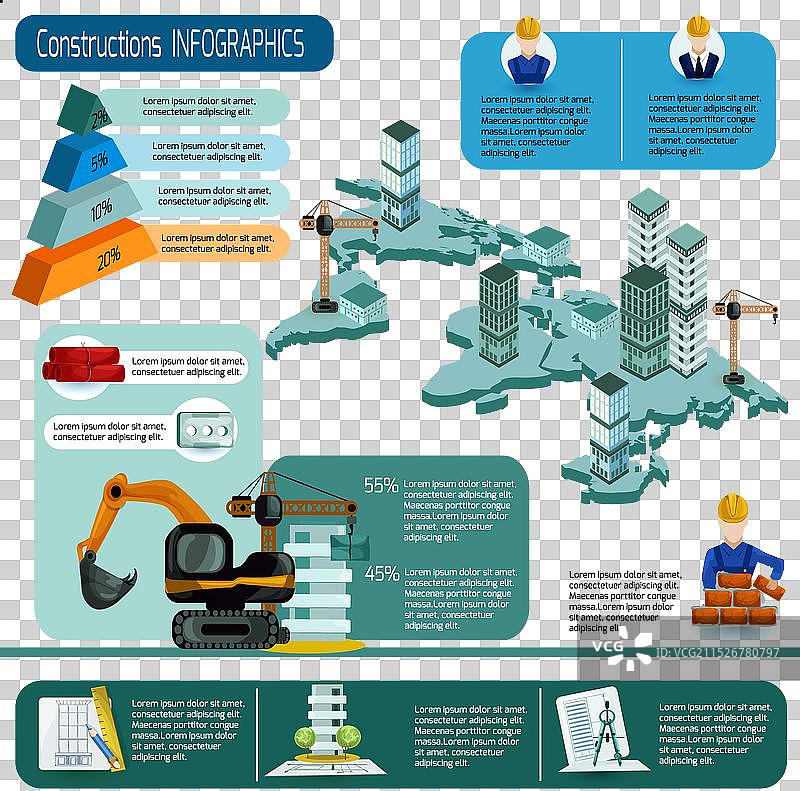 建筑信息图集图片素材