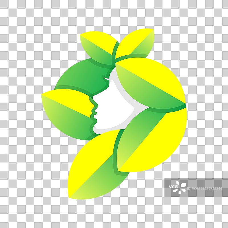 渐变彩色美女logo图片素材