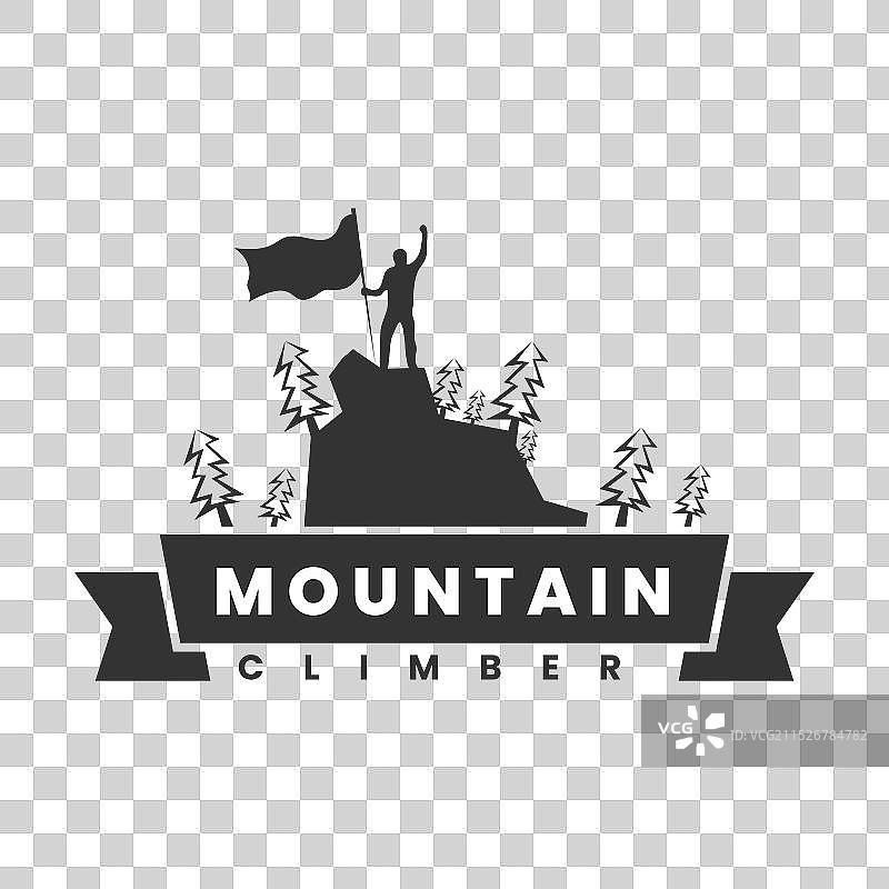 登山者logo设计模板轮廓图片素材