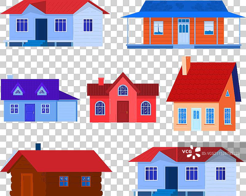 各种彩色卡通房屋图片素材