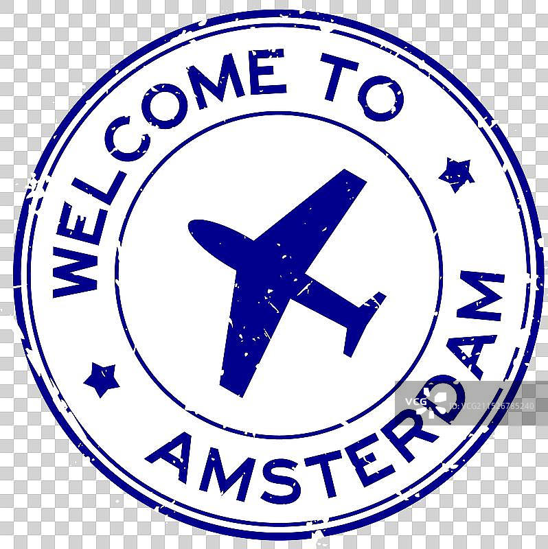 蓝色阿姆斯特丹欢迎标语banner图片素材