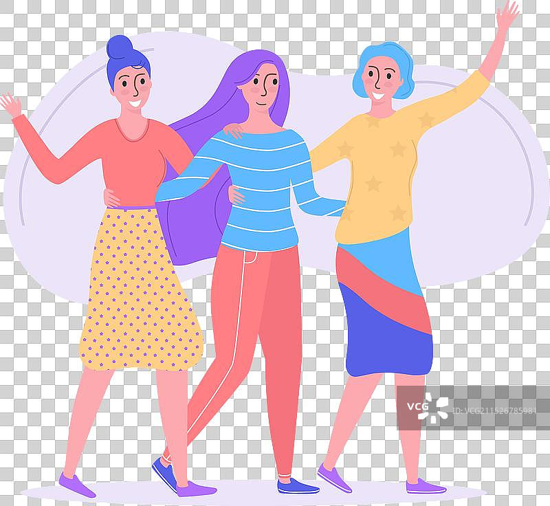 微笑开朗友好的女士趣味行走图片素材