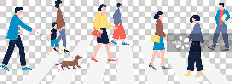 人行横道上的行人图片素材