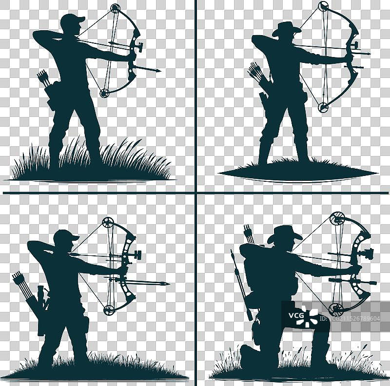 有趣的弓箭狩猎剪影文件狩猎季图片素材