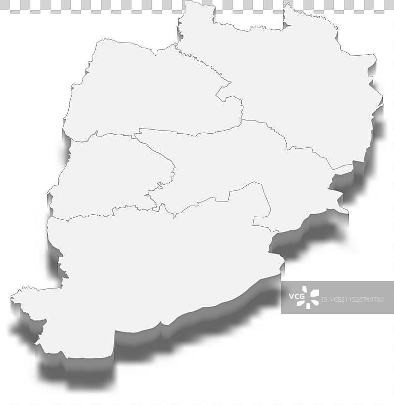 贝尼-梅拉勒-海尼夫拉地区2.5D地图图片素材