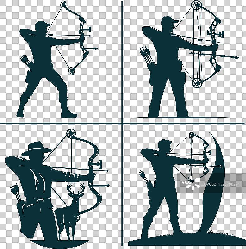 有趣的弓箭狩猎剪影文件狩猎季图片素材