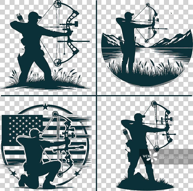 有趣的弓箭狩猎剪影文件狩猎季图片素材