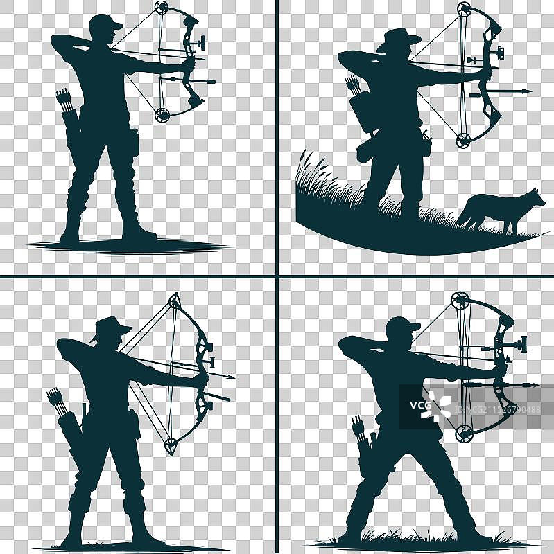 有趣的弓箭狩猎剪影文件狩猎季图片素材