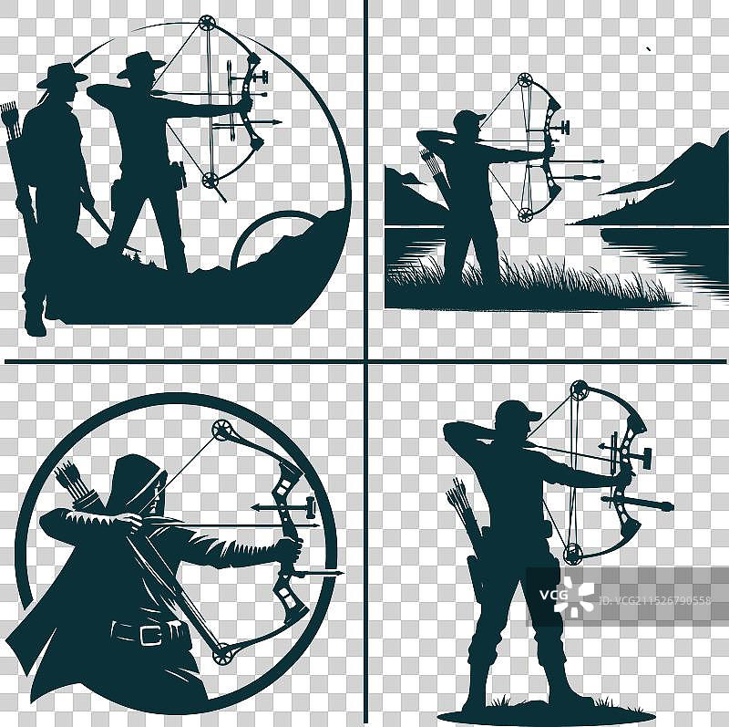 有趣的弓箭狩猎剪影文件狩猎季图片素材