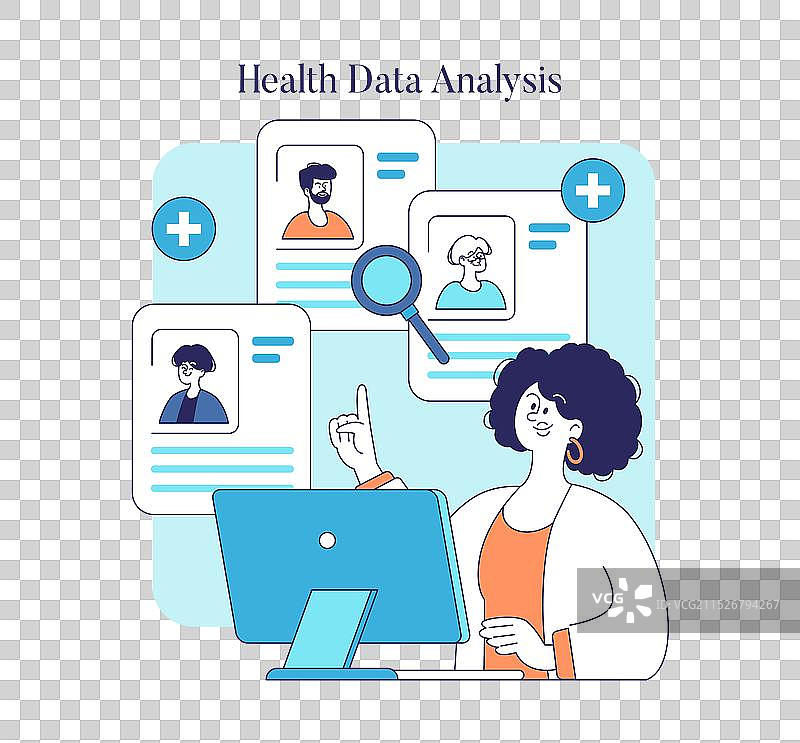 健康监测设备扁平风格图片素材