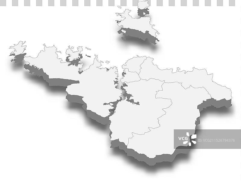 坦桑尼亚姆万扎区2.5D地图图片素材