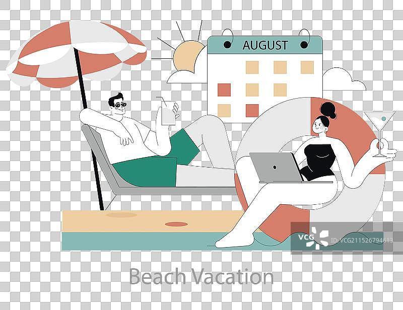 夏日尾声扁平风图片素材