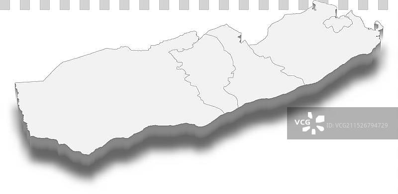 姆特瓦拉区2.5D等距地图，坦桑尼亚图片素材