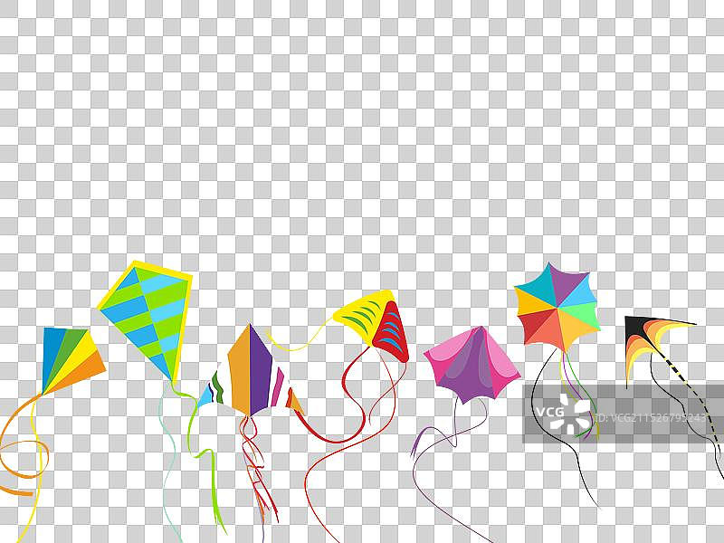 带有彩色风筝的儿童banner图片素材