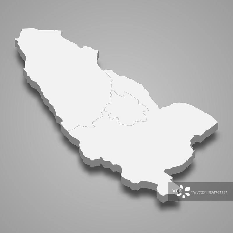 坦桑尼亚鲁夸地区2.5D等距地图图片素材