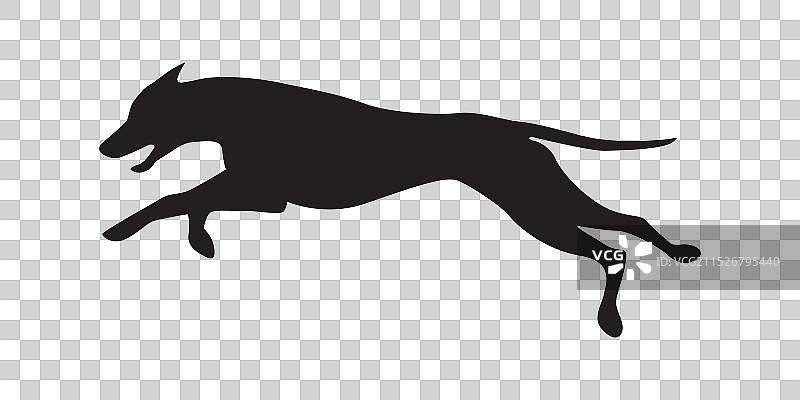 小狗奔跑玩耍的轮廓图片素材