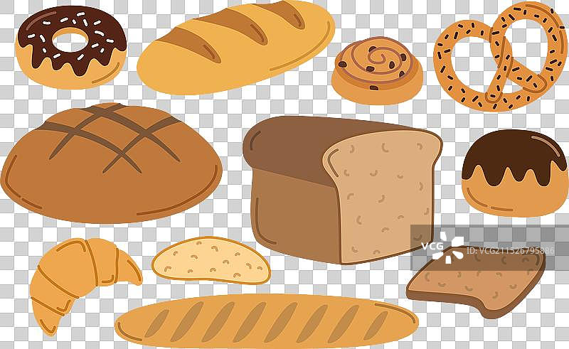 各种面包和烘焙产品图片素材