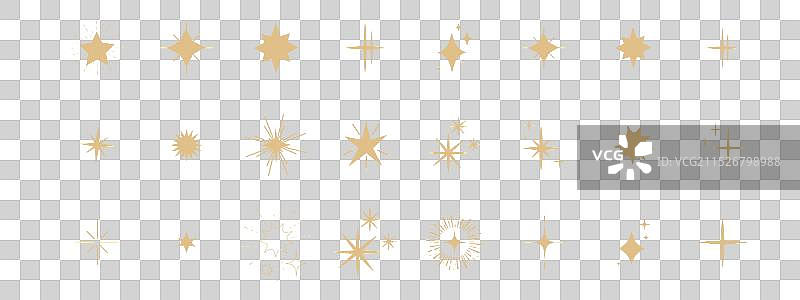 金色闪耀光标星光图标合集图片素材