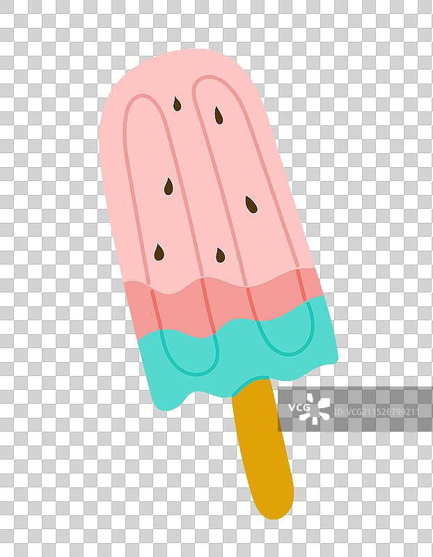 扁平清爽西瓜棒棒冰图片素材