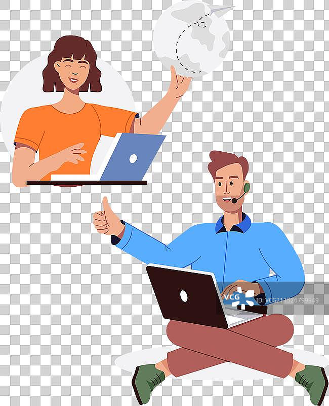 在线交易扁平风格banner设计图片素材