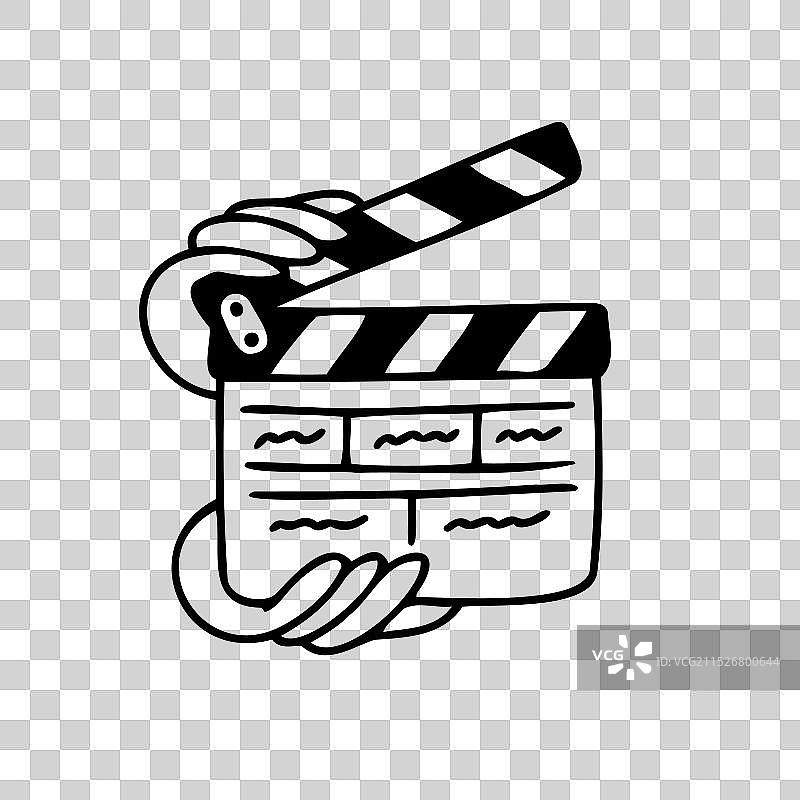 电影场记板手绘涂鸦图片素材