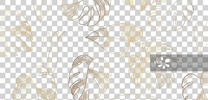 金色热带树叶背景图片素材