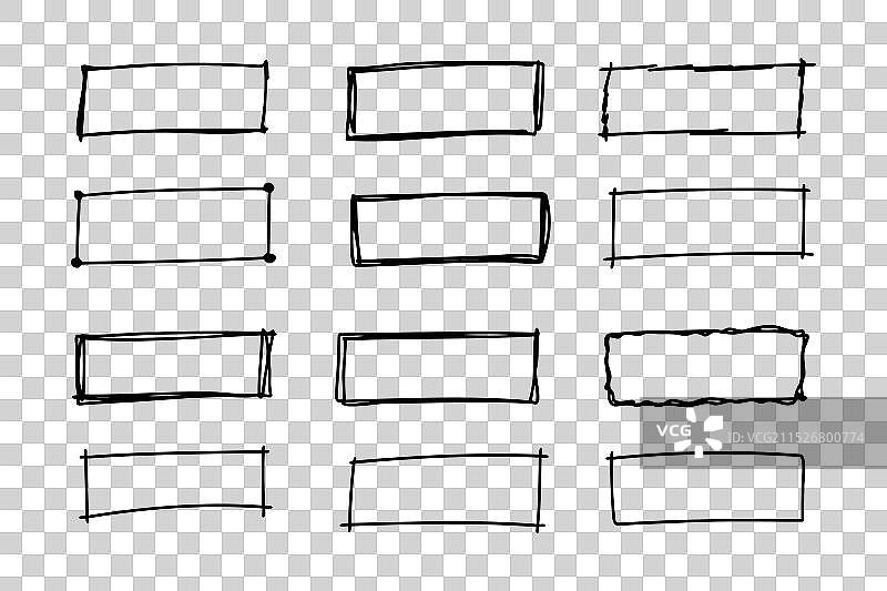 手绘涂鸦长方形边框图片素材