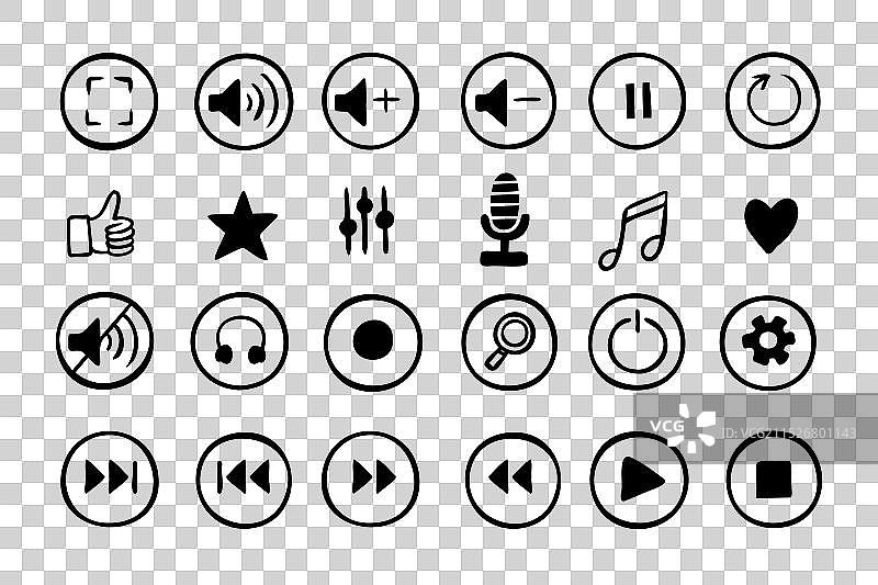 涂鸦手绘音乐图标集素描图片素材