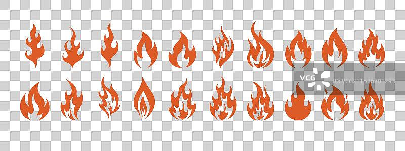 白色背景上的火焰符号图标图片素材