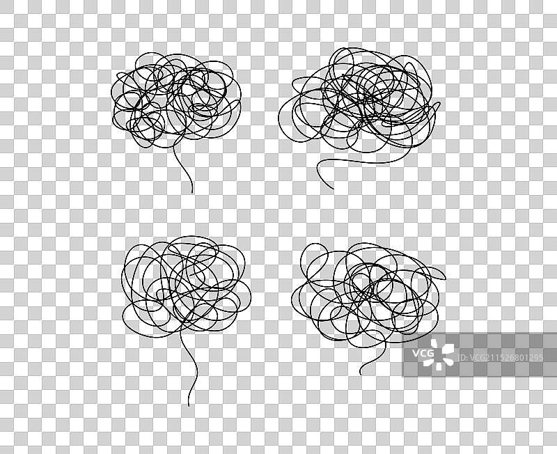 缠绕的涂鸦大脑轮廓图标图片素材