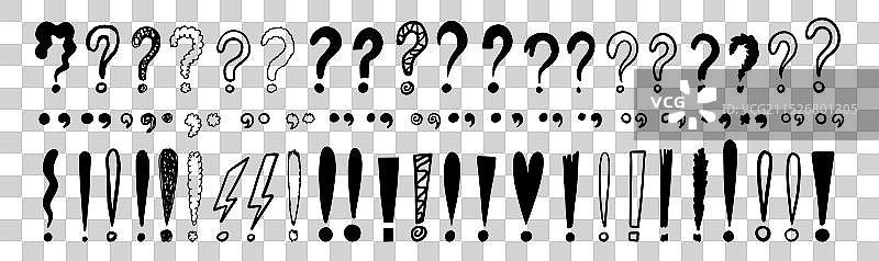 涂鸦感叹号和问号图片素材