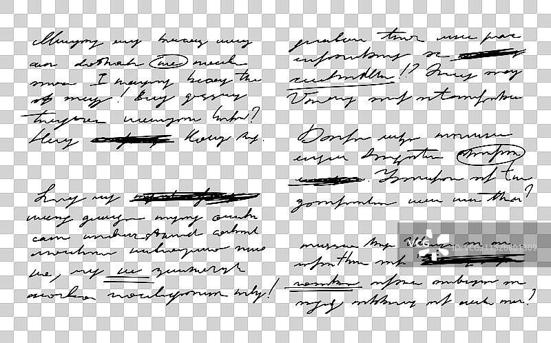 无法辨认的手写文本扫描笔迹图片素材